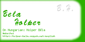 bela holper business card