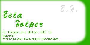 bela holper business card